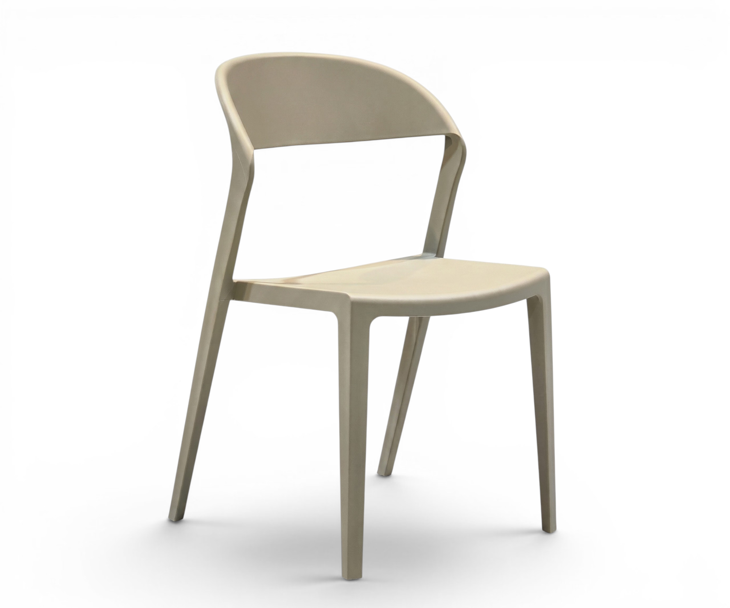 A605-CAMEL plastic chair around a round table in a restaurant dining room