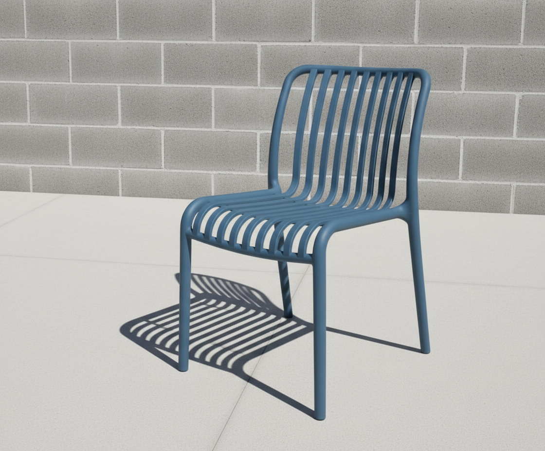 A653 Slate Blue Architectural Side Chair