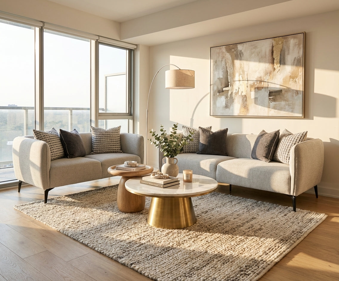 ALVARO Grey Fabric Sofa