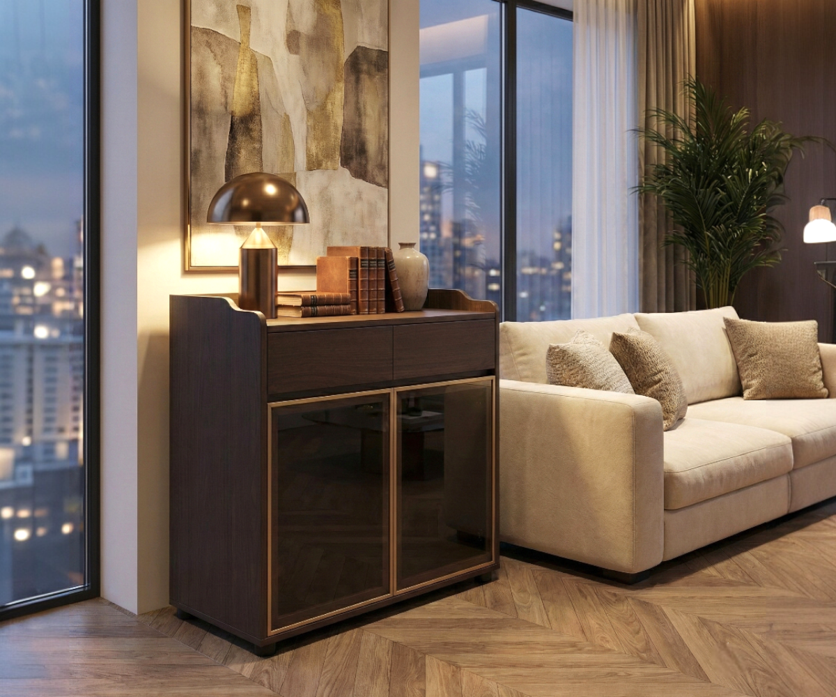 Aurel Brass Display Office Cabinet