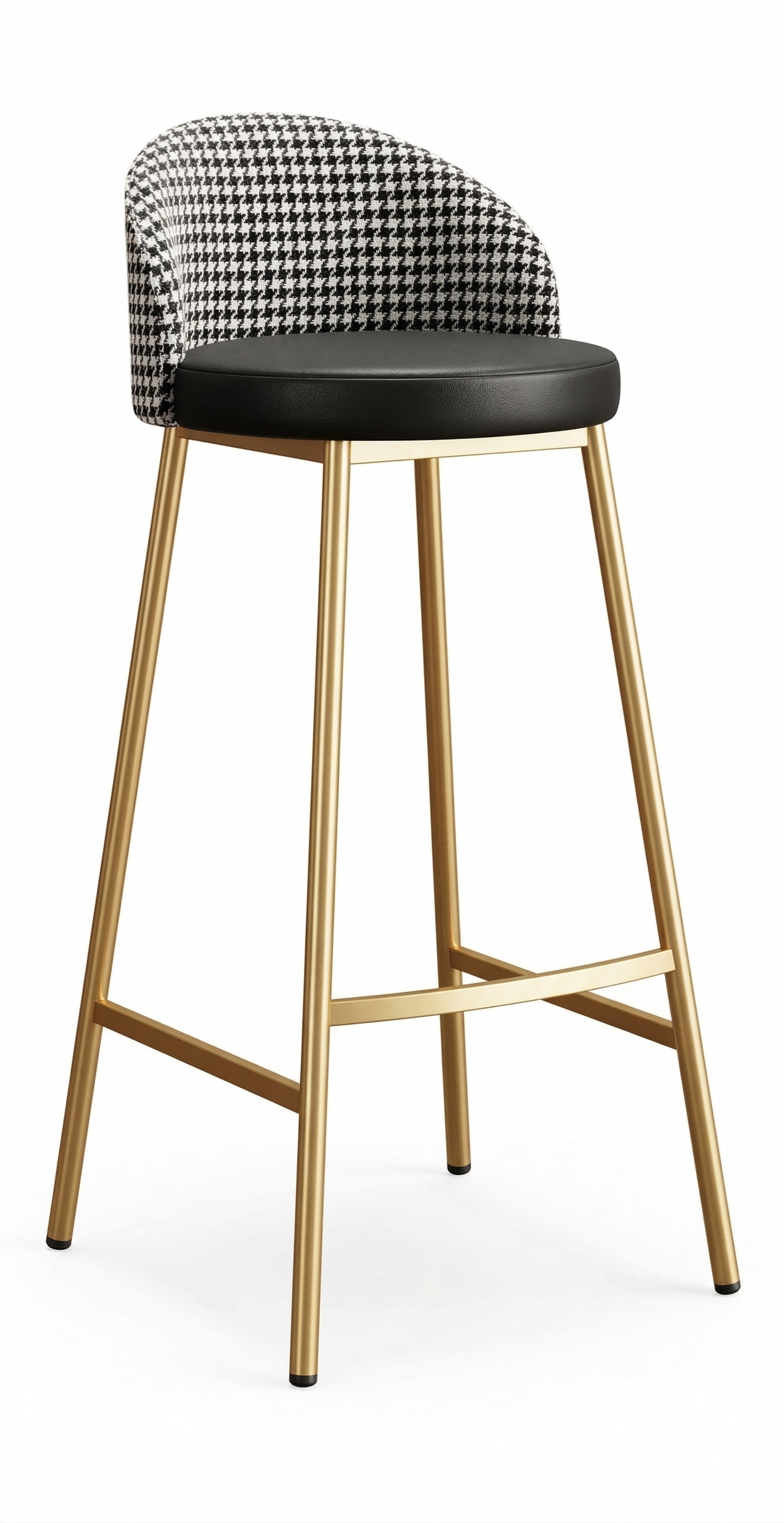 BAR CHAIR H-002 at a marble bar in a city-view lounge, three stools in a row