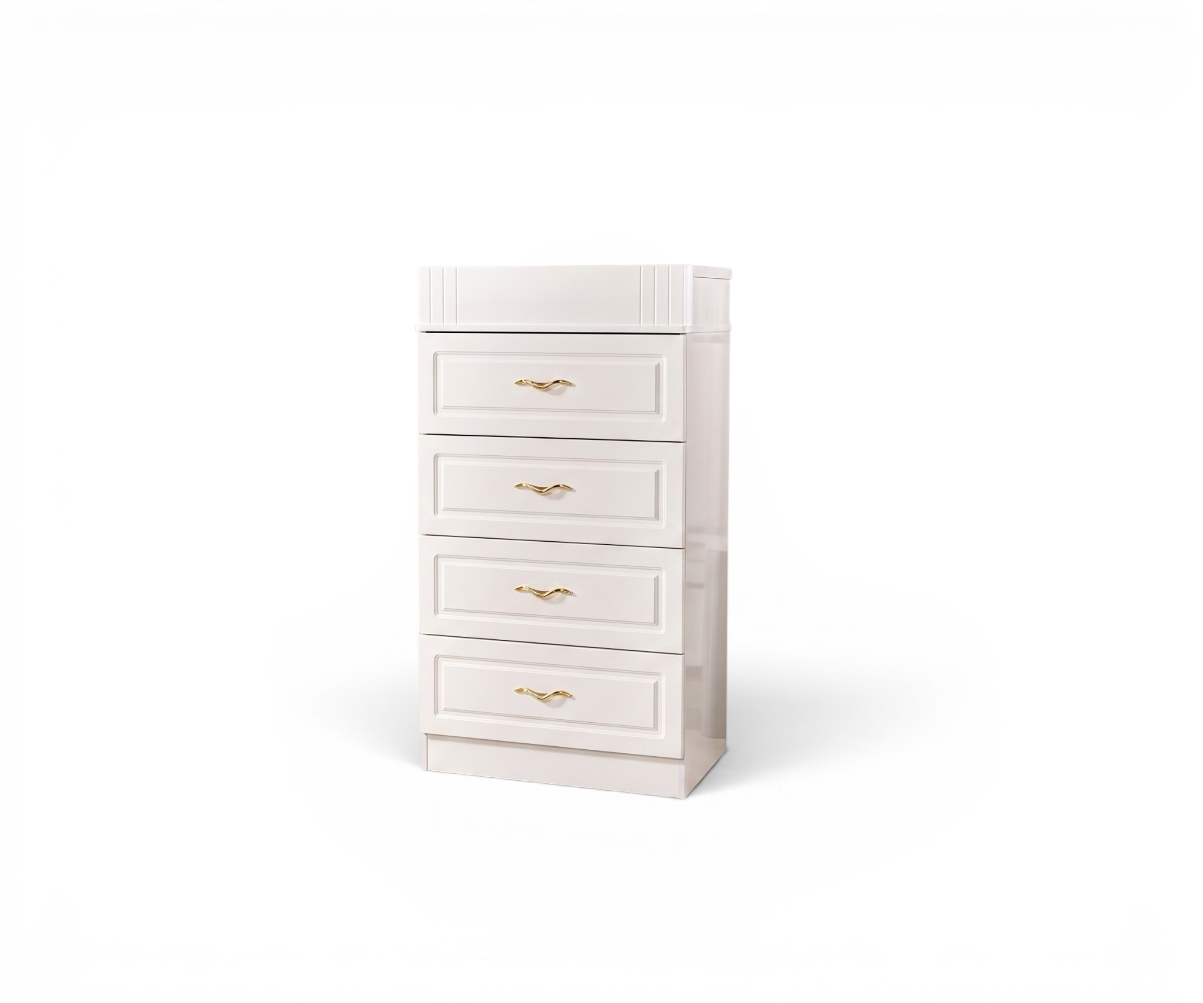 BF-Y05 contemporary white bedroom set staged in a marble-floored room