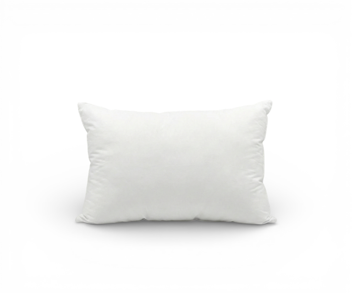 Box pillow microfiber, plain white box-edge pillow on a pale background