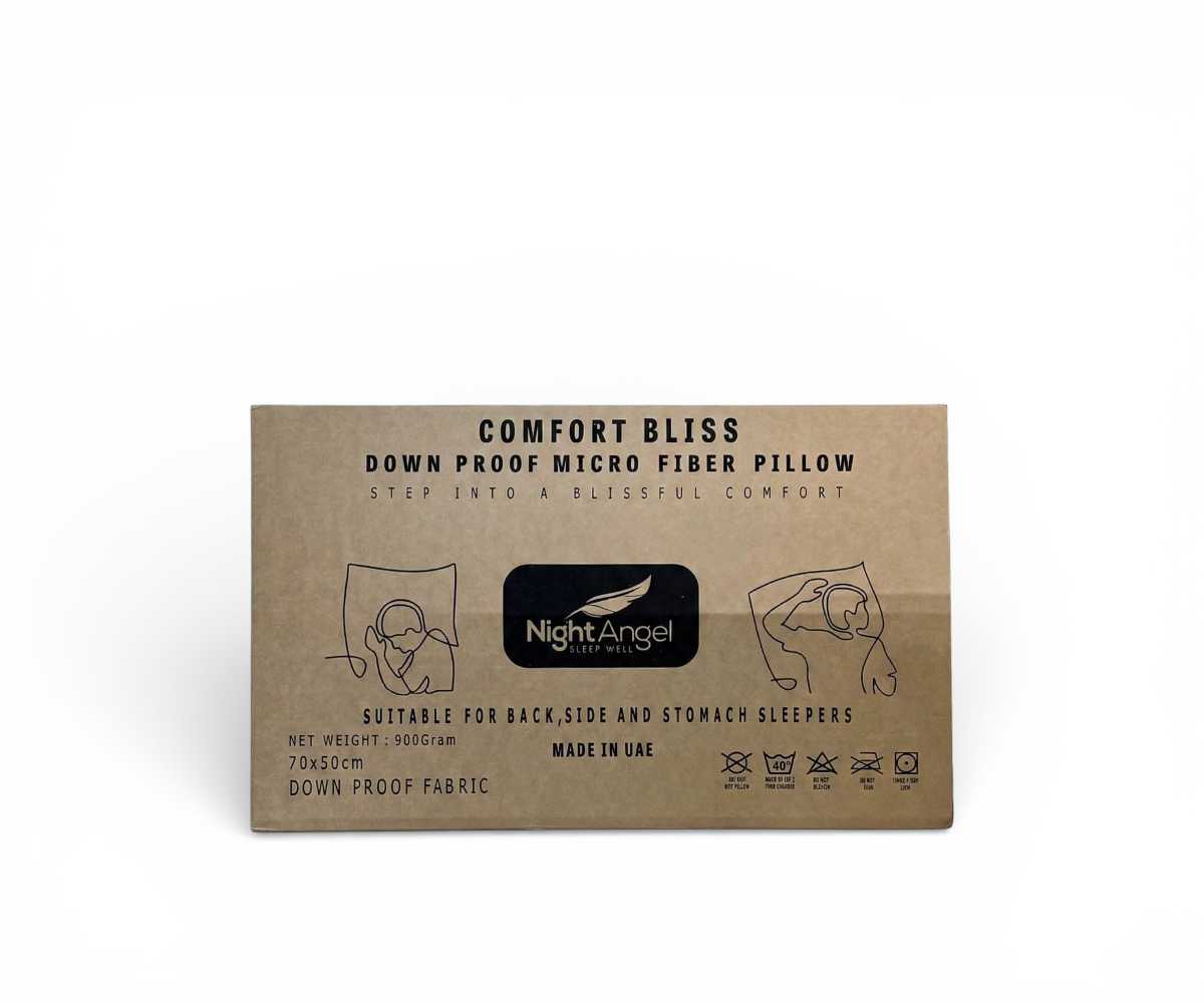 Box pillow microfiber, plain white box-edge pillow on a pale background