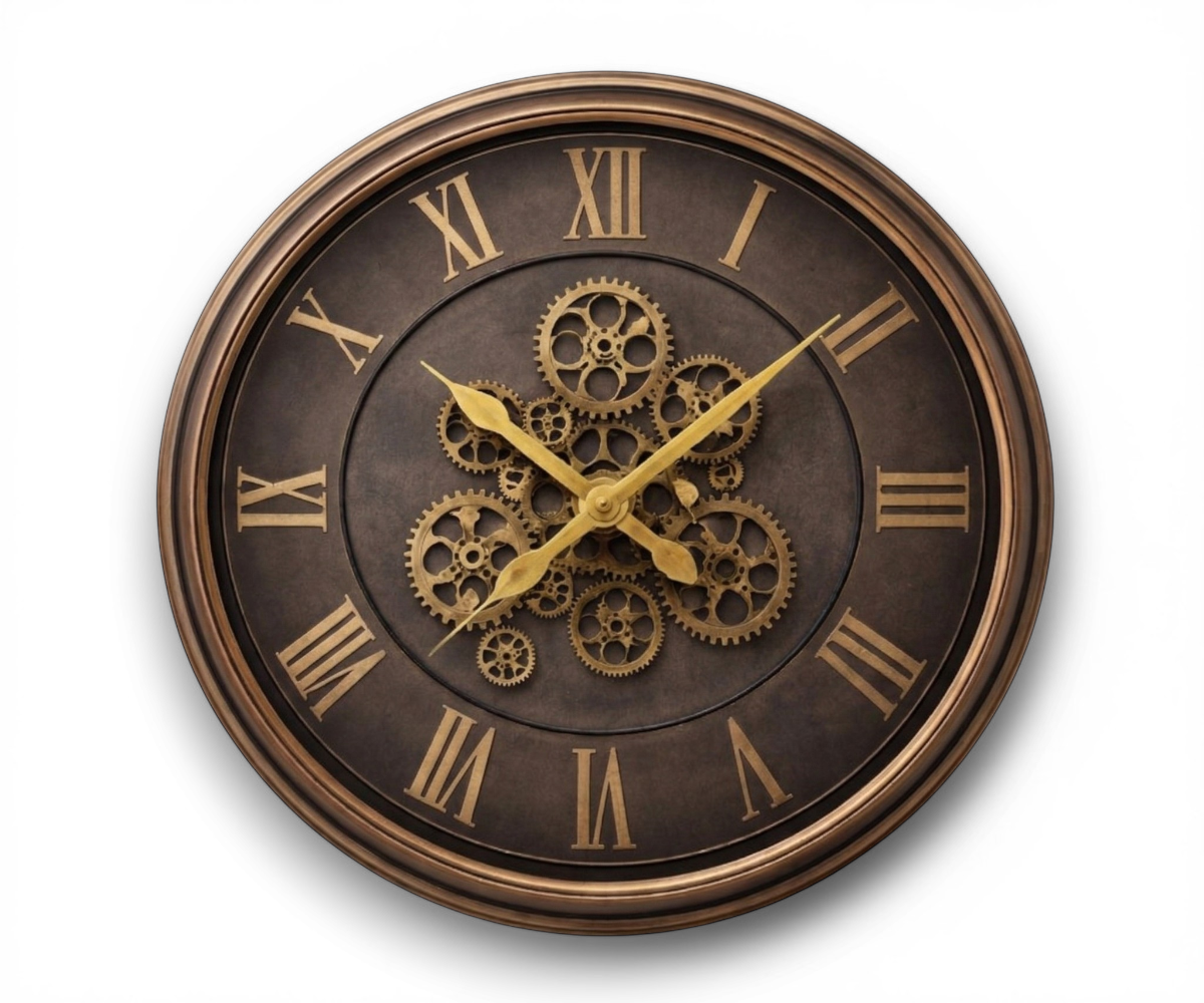 Vintage Roman Gear Wall Clock