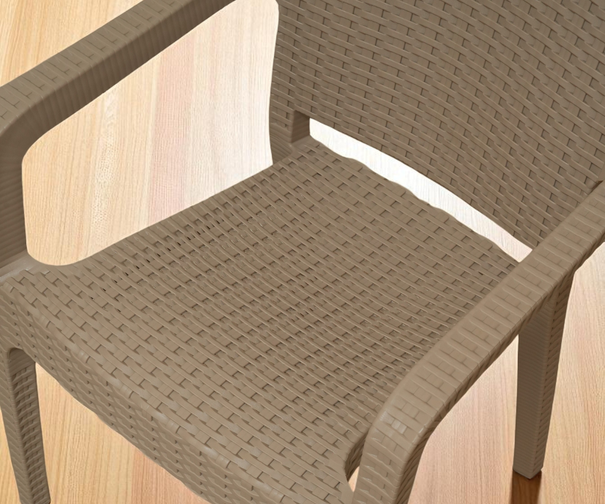 CT022 woven all-weather chair on a garden deck beside a lawn