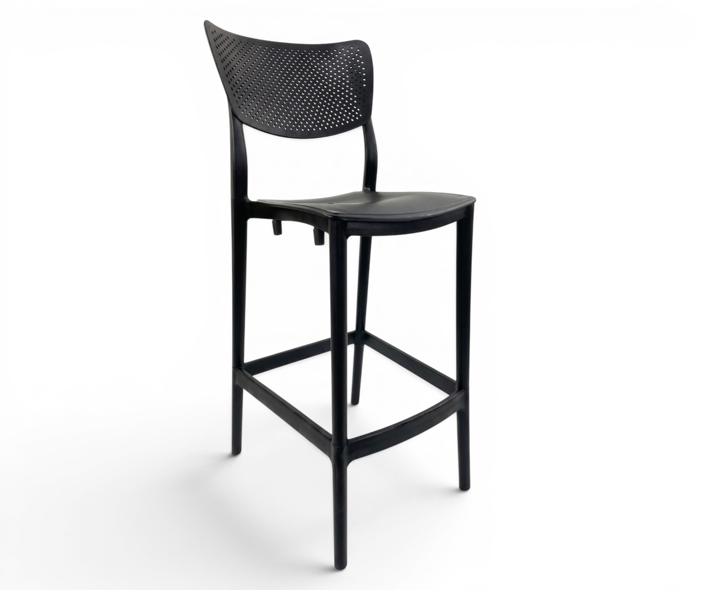 CT035-BC bahar bar chair at a marble island in a poolside kitchen