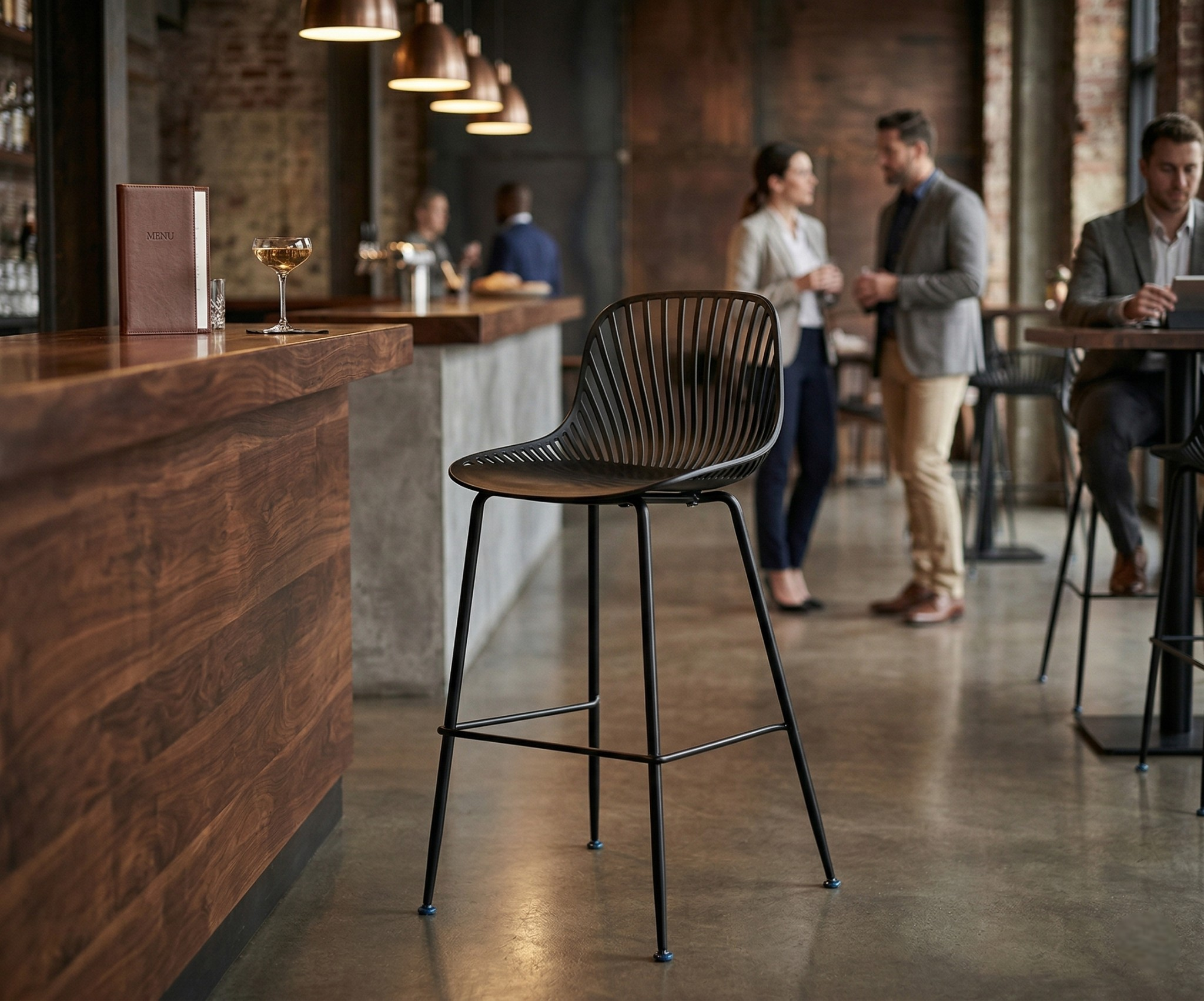 D881 OUTDOOR BAR CHAIR Black