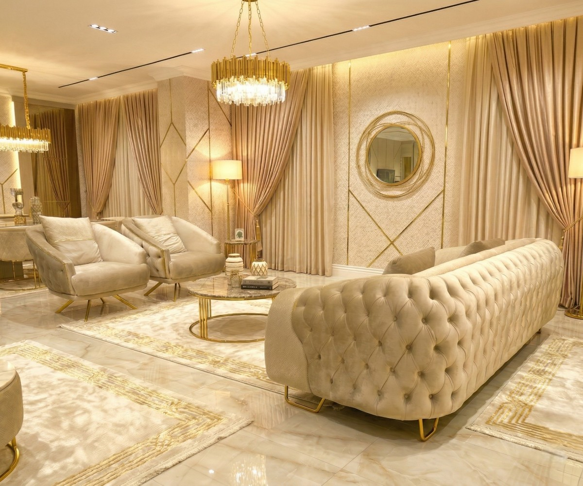 DIAMOND Champagne Tufted Sofa