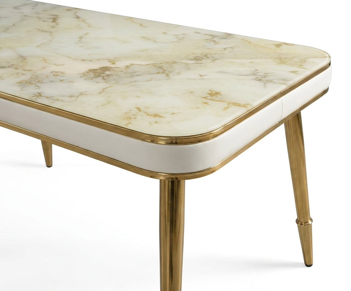 DINING TABLE 1629# in a classic dining room with a crystal chandelier