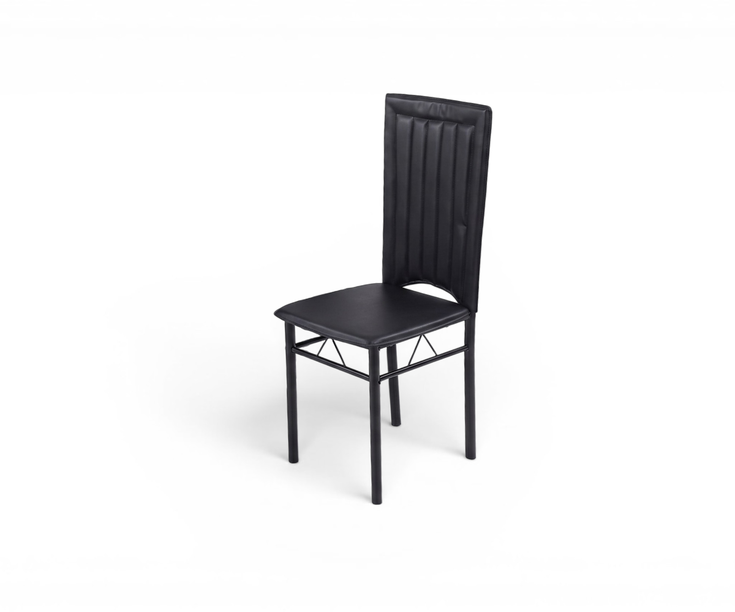 DINING TABLE - A36 dining chair in a city-view room with a marble-look table