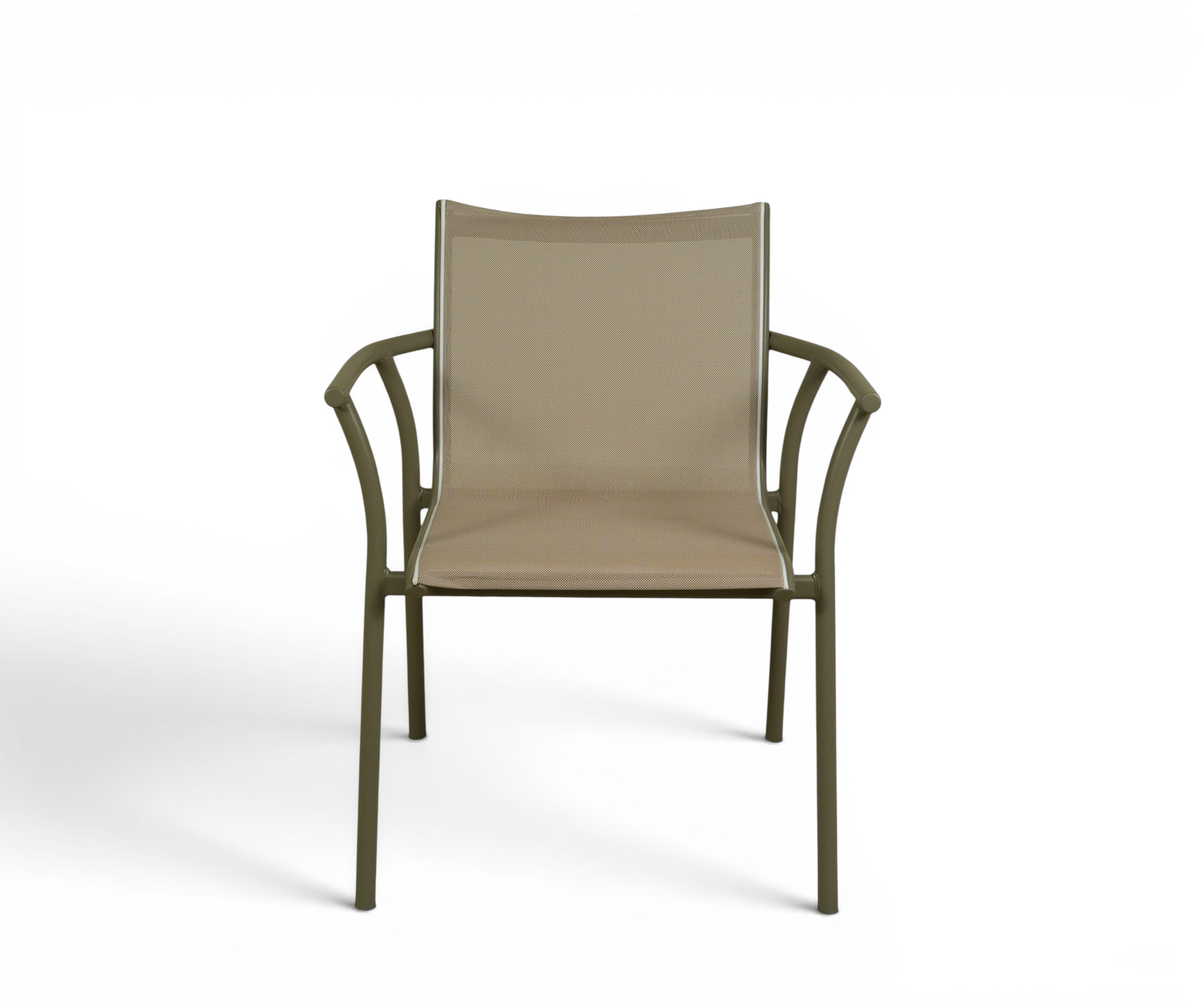 E31 garden chair, mesh-back chairs at a table on a Tuscan hillside terrace