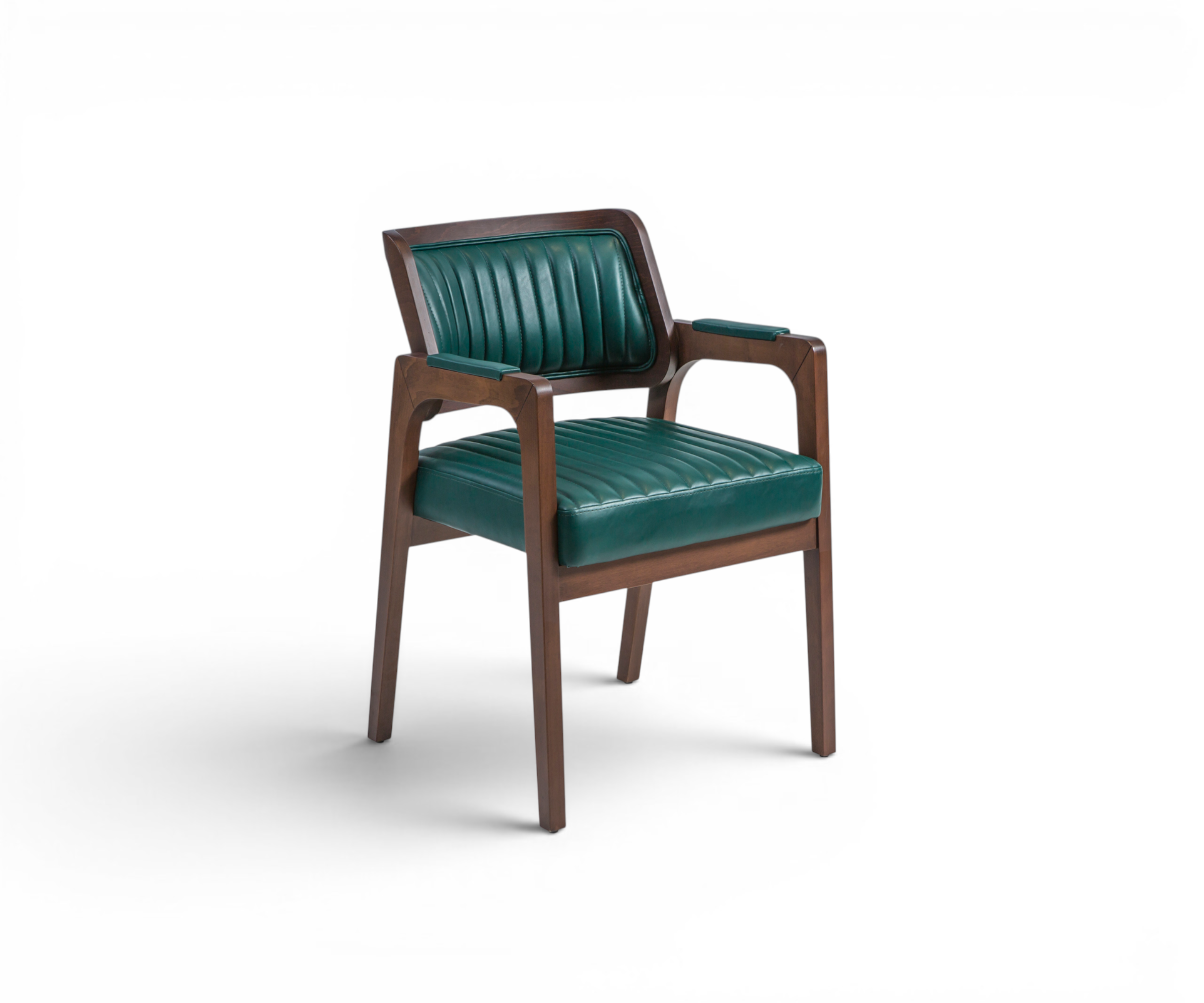 Ermione wicker chair in a city-view study beside a bookcase