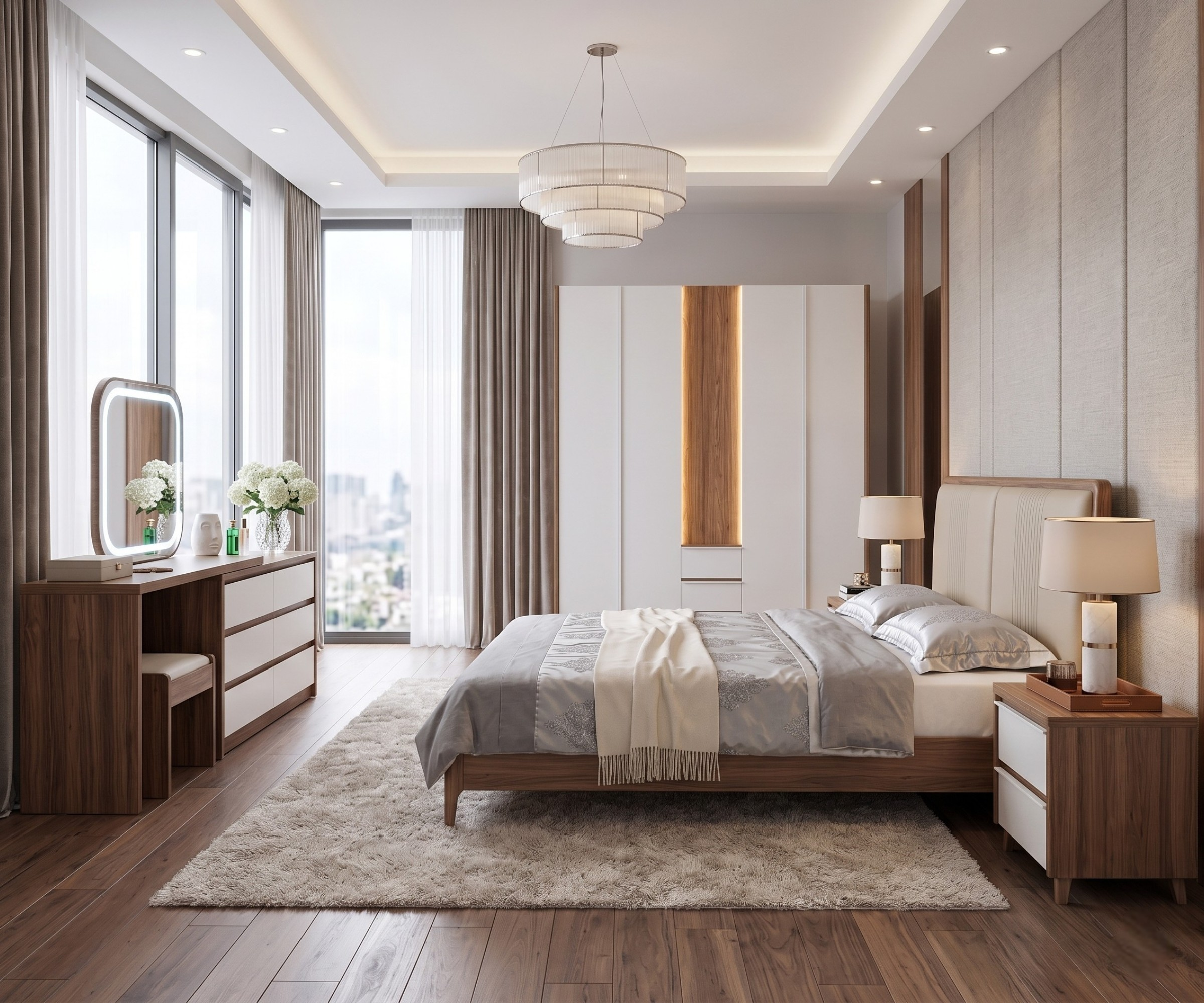 FD01 Modern White Bedroom