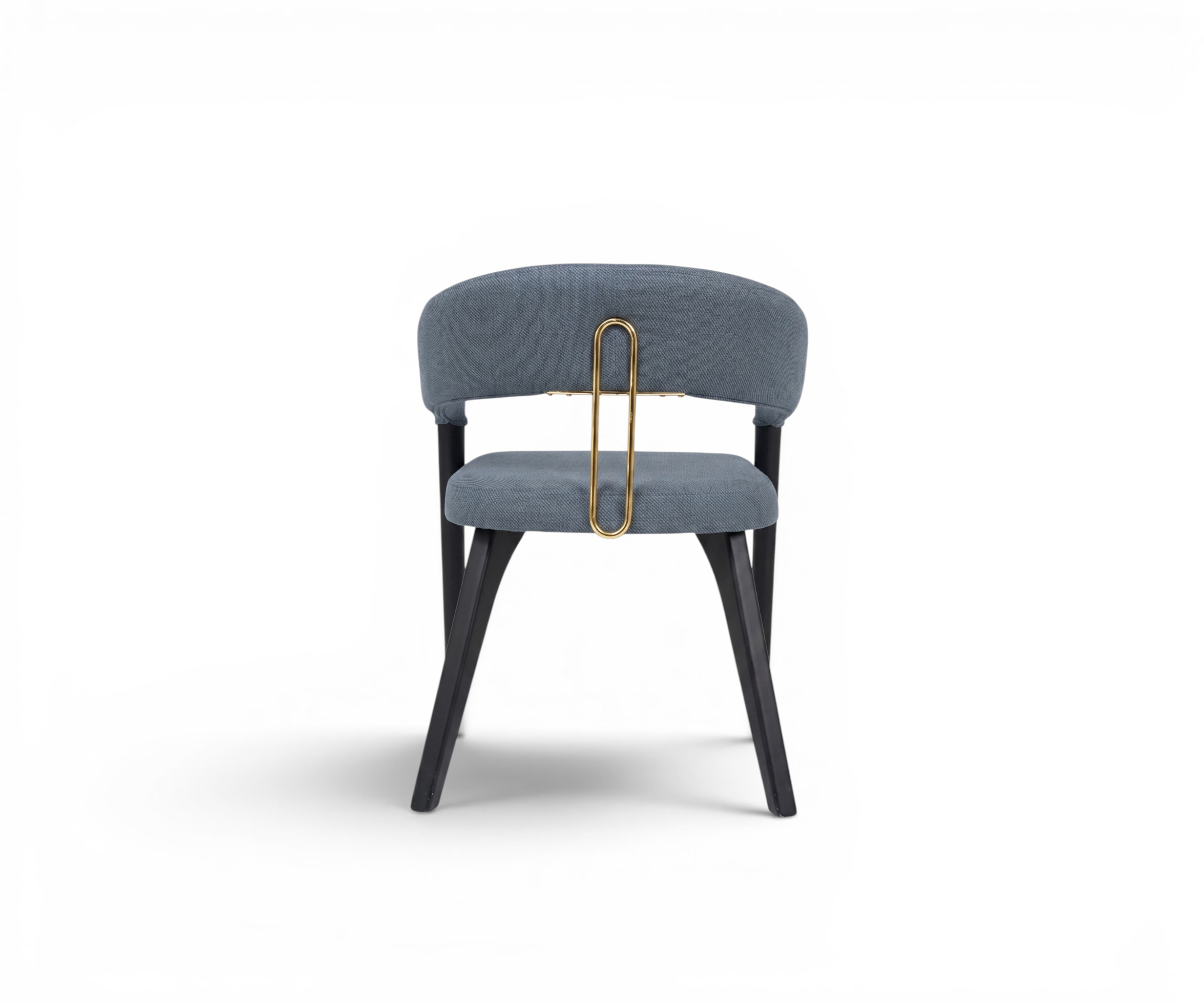 GLEN curved wooden armchairs around a dining table in a bright room