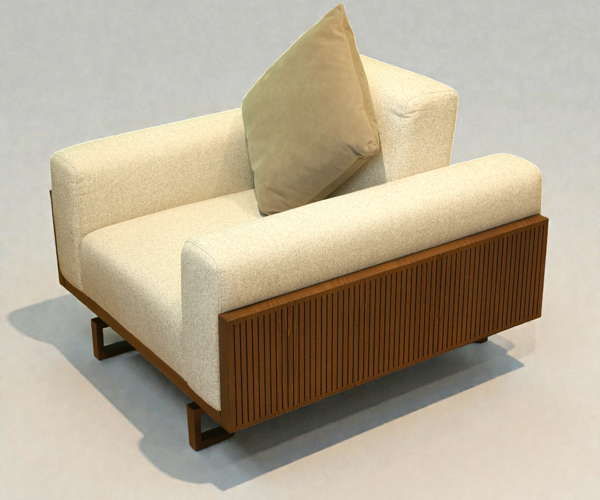 HARMONY Beige Walnut Sofa