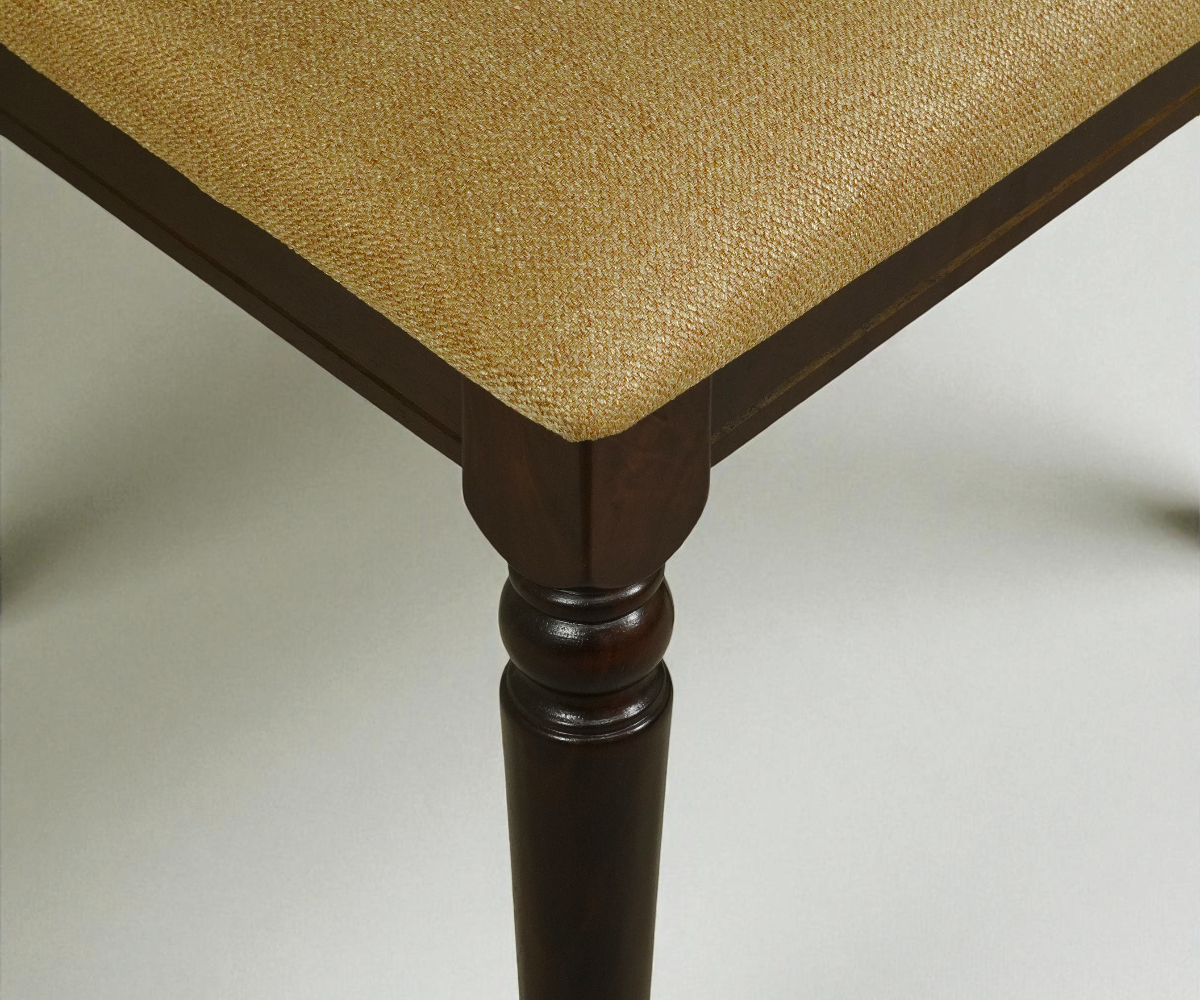 HAVO espresso turned leg dining set in a city-view dining room