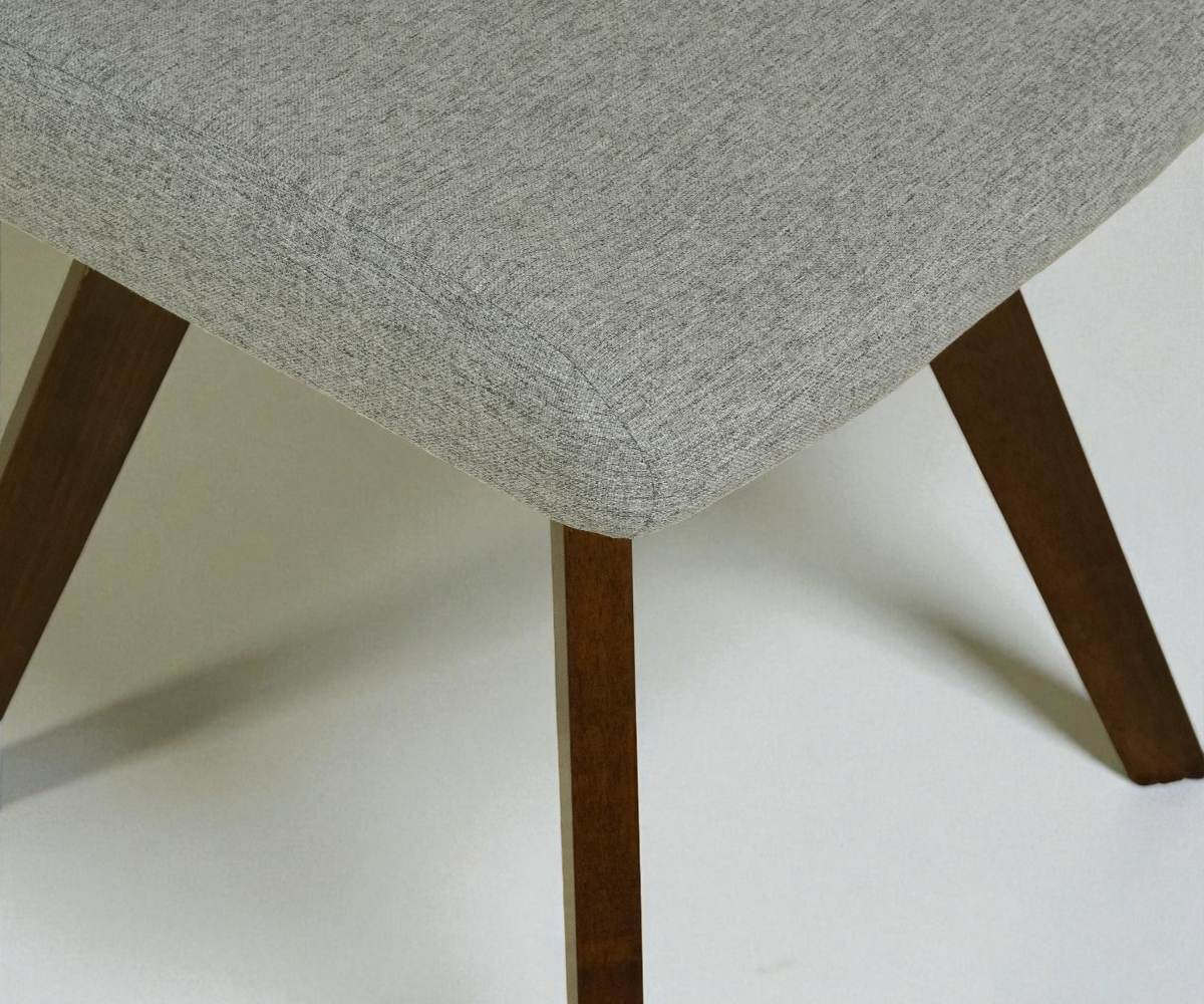HV DALI mid-century grey and walnut dining set in an Arabic-panelled room