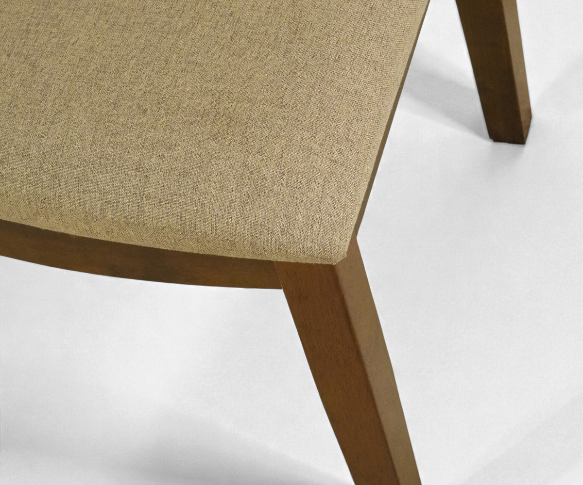 HV DOLLY honey oak dining set in a warm dining room on a jute rug