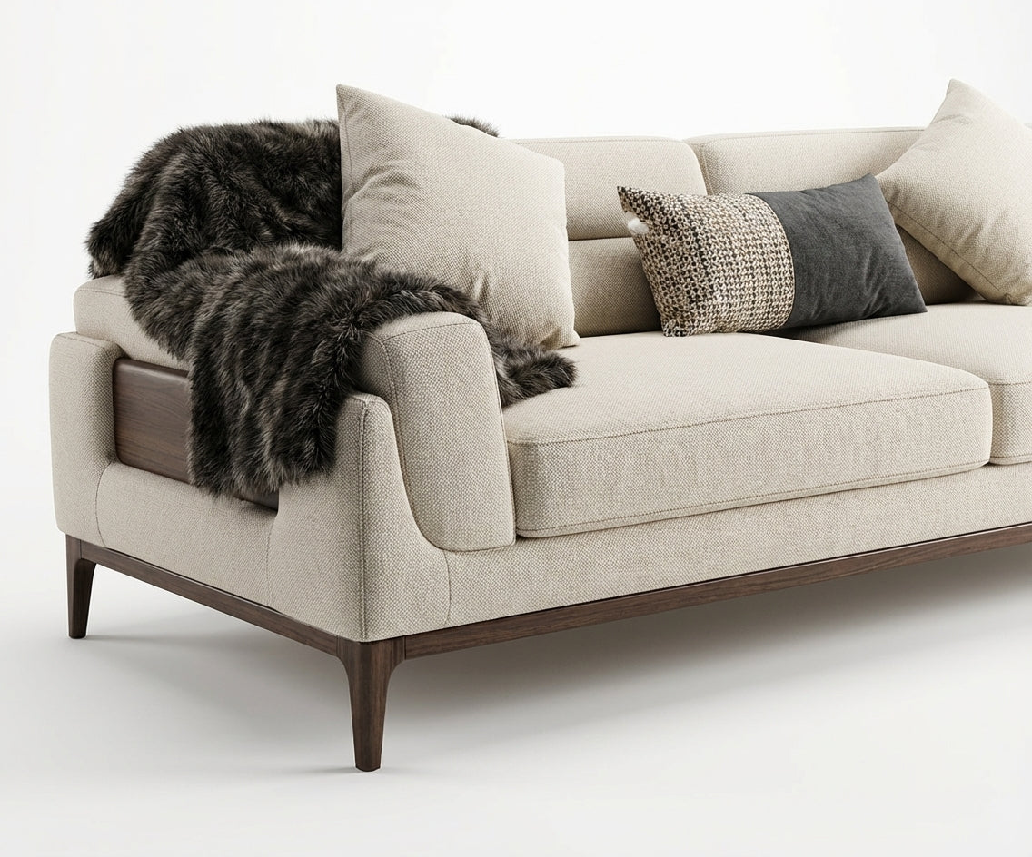 Icon Beige Fabric Sofa