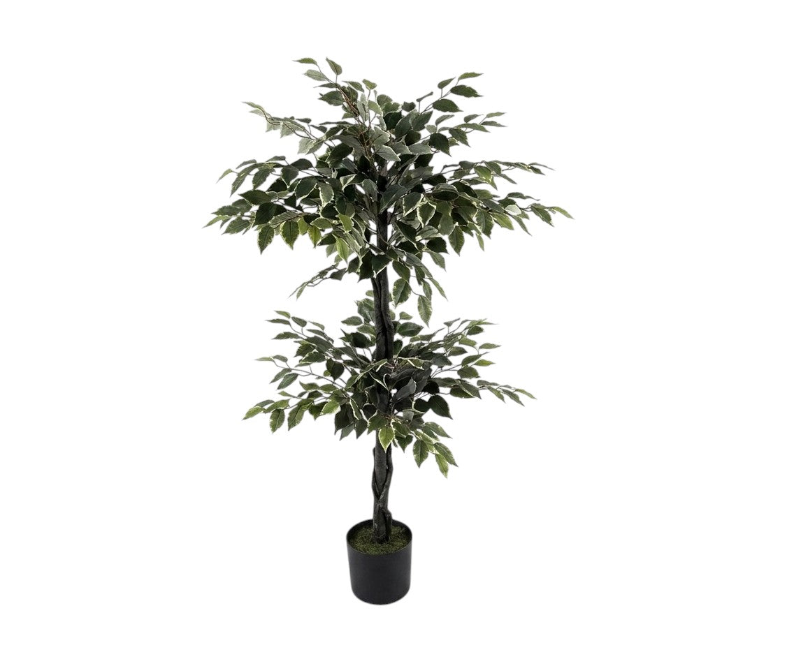 ID-AP37 artificial ficus tree in a plain black nursery pot