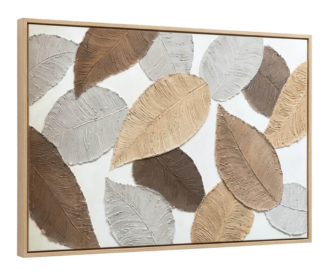 ID-FR18 arts frame, gold leaf canvas above a curved sofa in a bright room