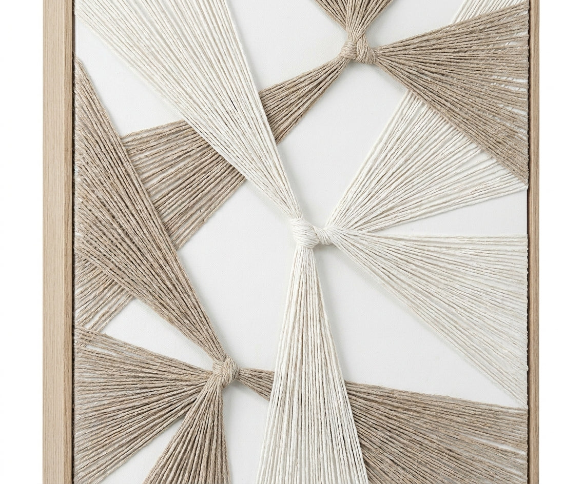 ID-FR25 arts frame, woven fibre wall art above a walnut sideboard