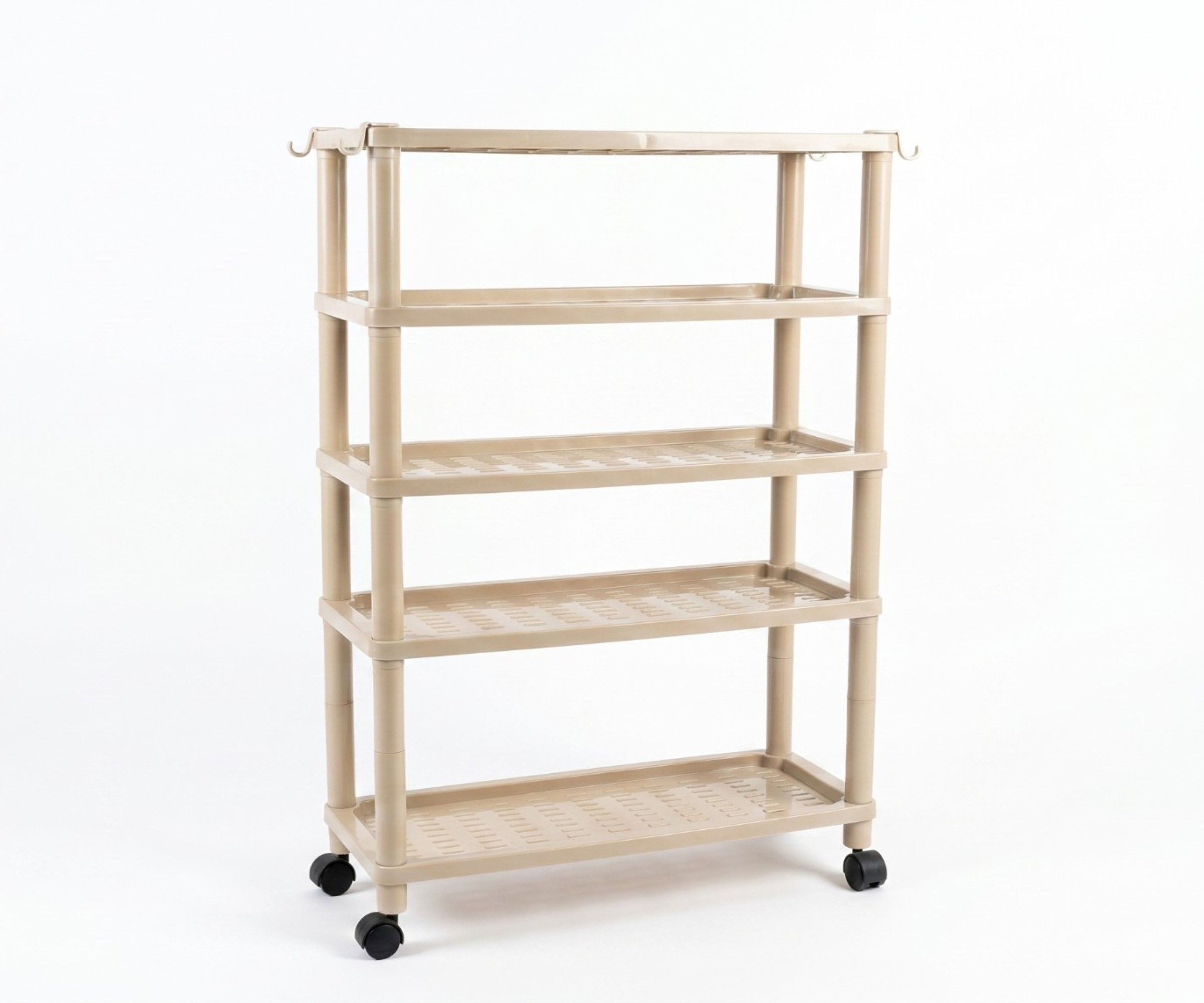 ID-SR18 plastic shoe organizer in a warm plaster room holding shoes