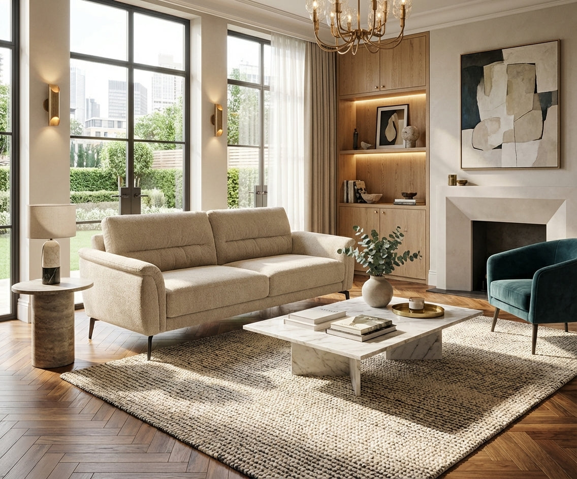 JYM2112 Beige Fabric Sofa