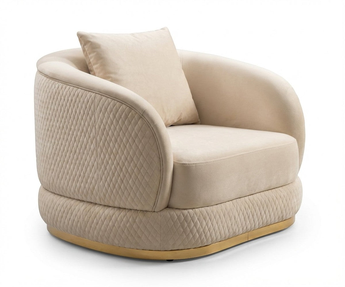 Levante cream boucle sofa set in a chandelier-lit marble living room