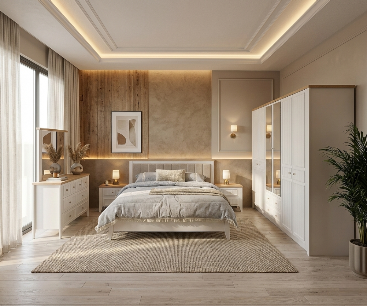 LORA Chic White Bedroom