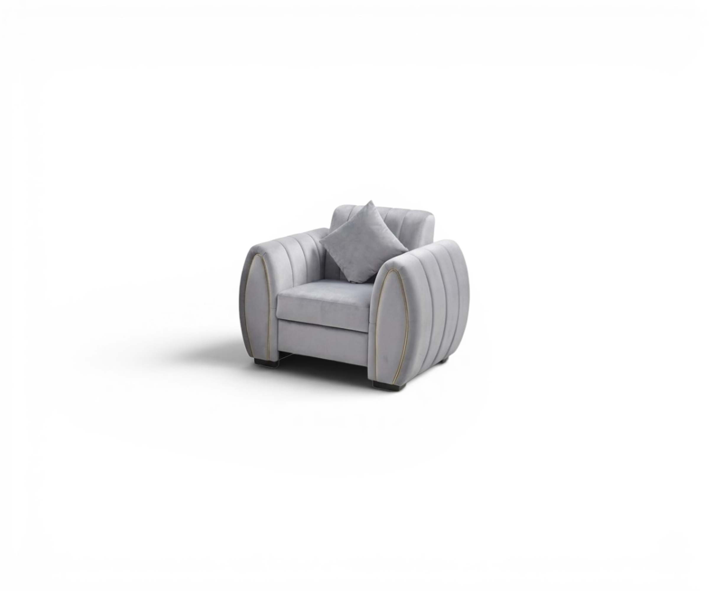 Lucia Grey Velvet Sofa