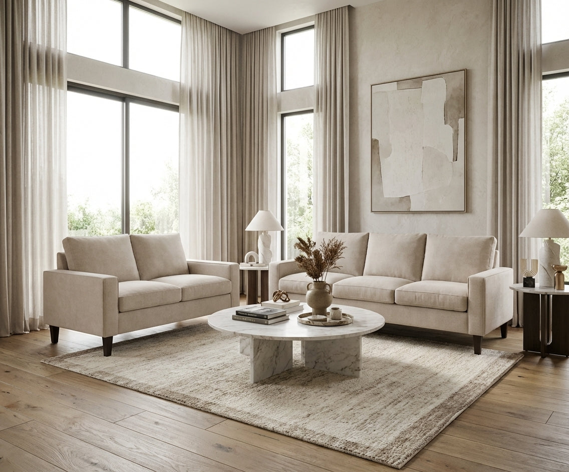 Lucinda Cream Fabric Sofa