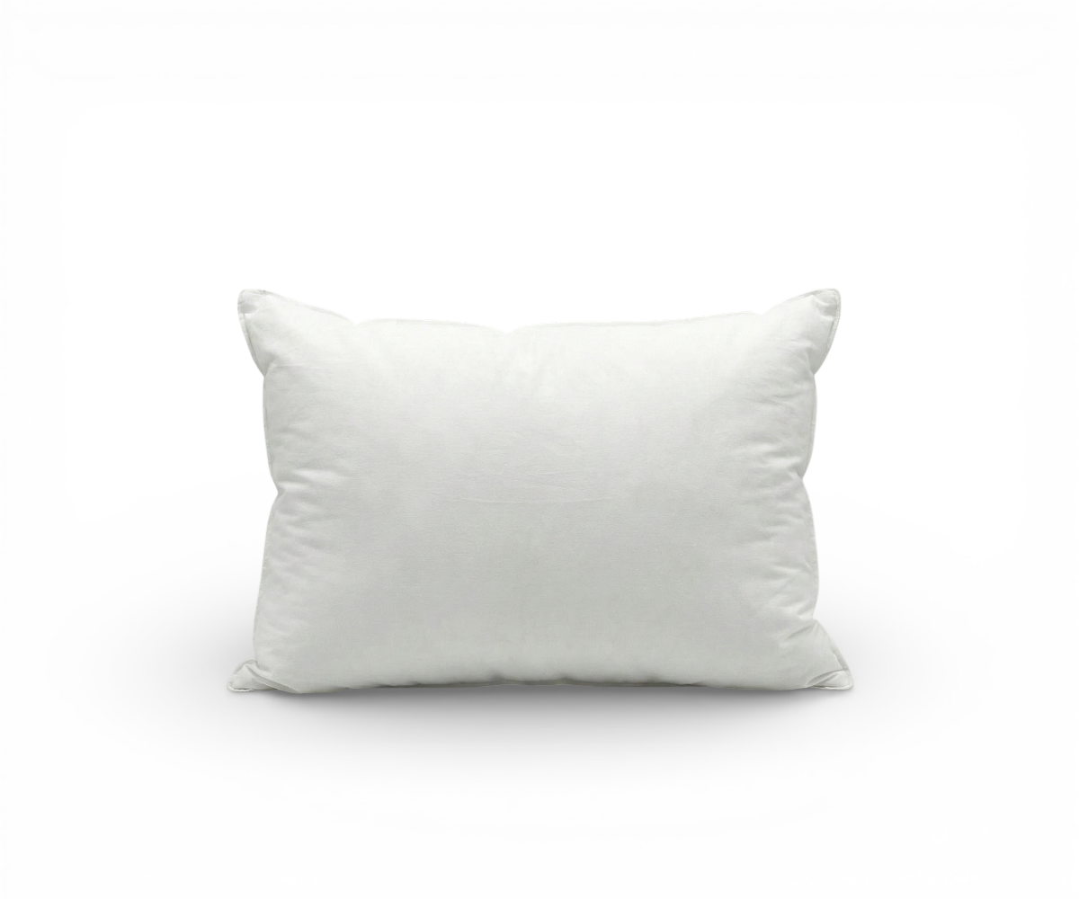 Majestic pillow 1200, white pillow with its Majestic Pillows label attached
