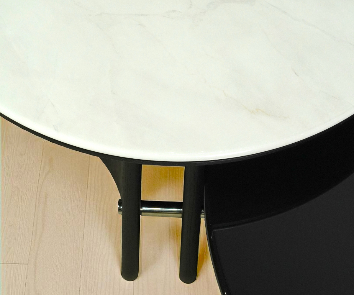 Monolith 5338# marble nesting set in a bright room with dark flooring