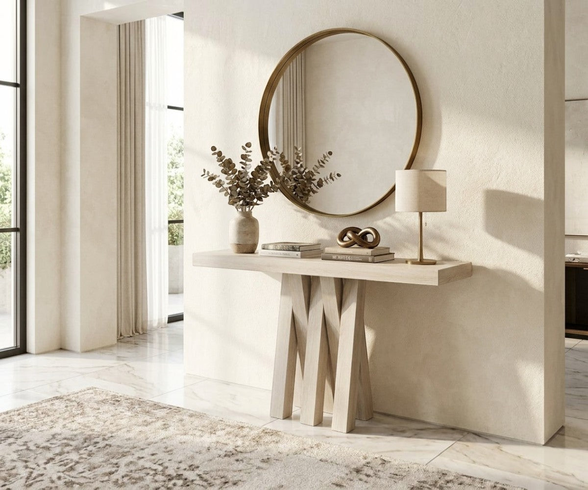MS035 Beige Wooden Console