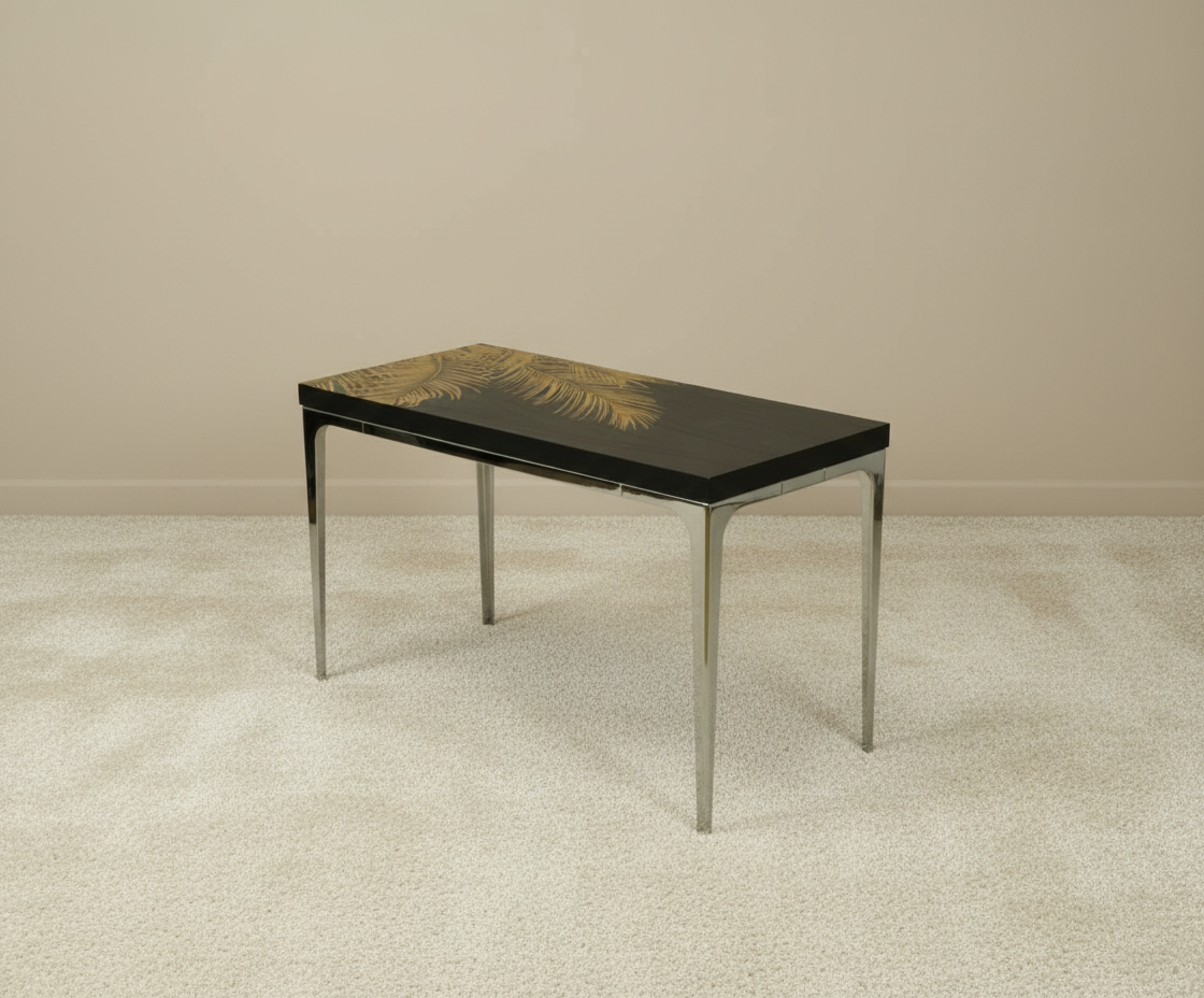 NO:431-463 gold palm nesting set in a warm-lit city-view living room