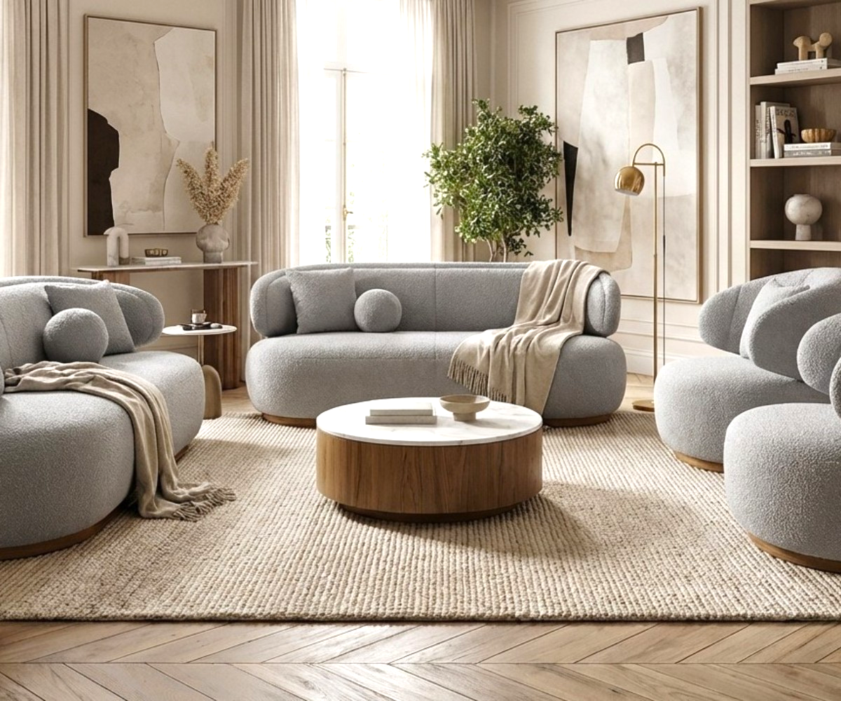 NOMAD Grey Boucle Sofa