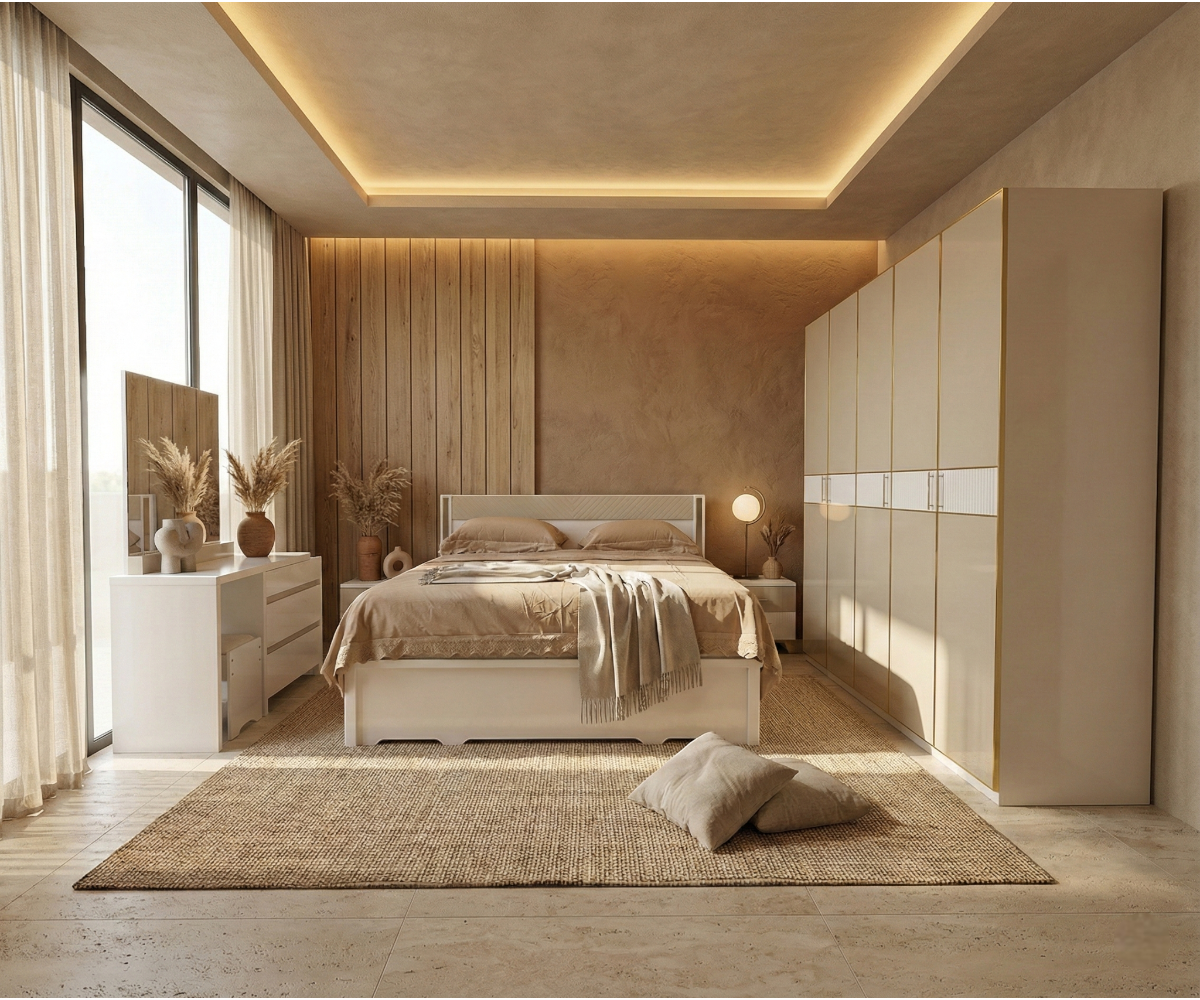 P001 High-Gloss Luxury Bedroom