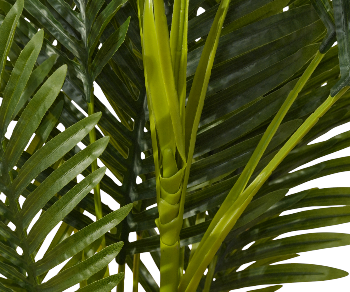 Paradise Twin artificial palm with two tall stems in a black planter