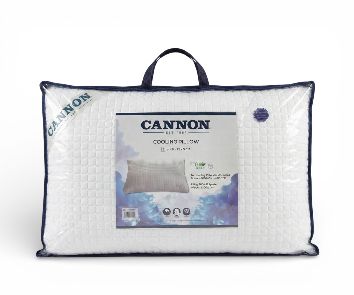 Pillow Cannon cooling, in its zipped Cannon retail bag with a cooling label