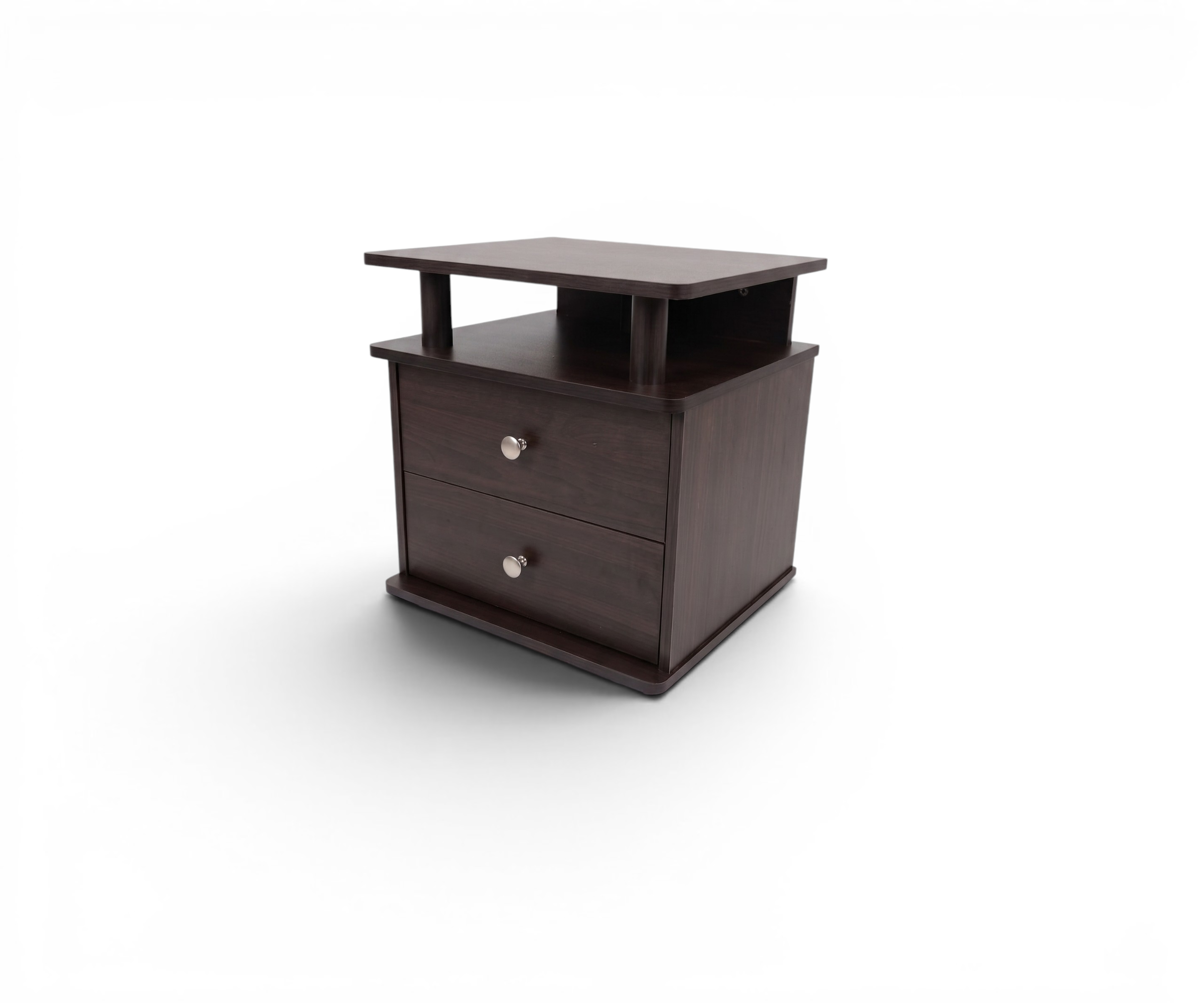 PKCZ 001 modern bedside table in a classic bedroom beside a green headboard