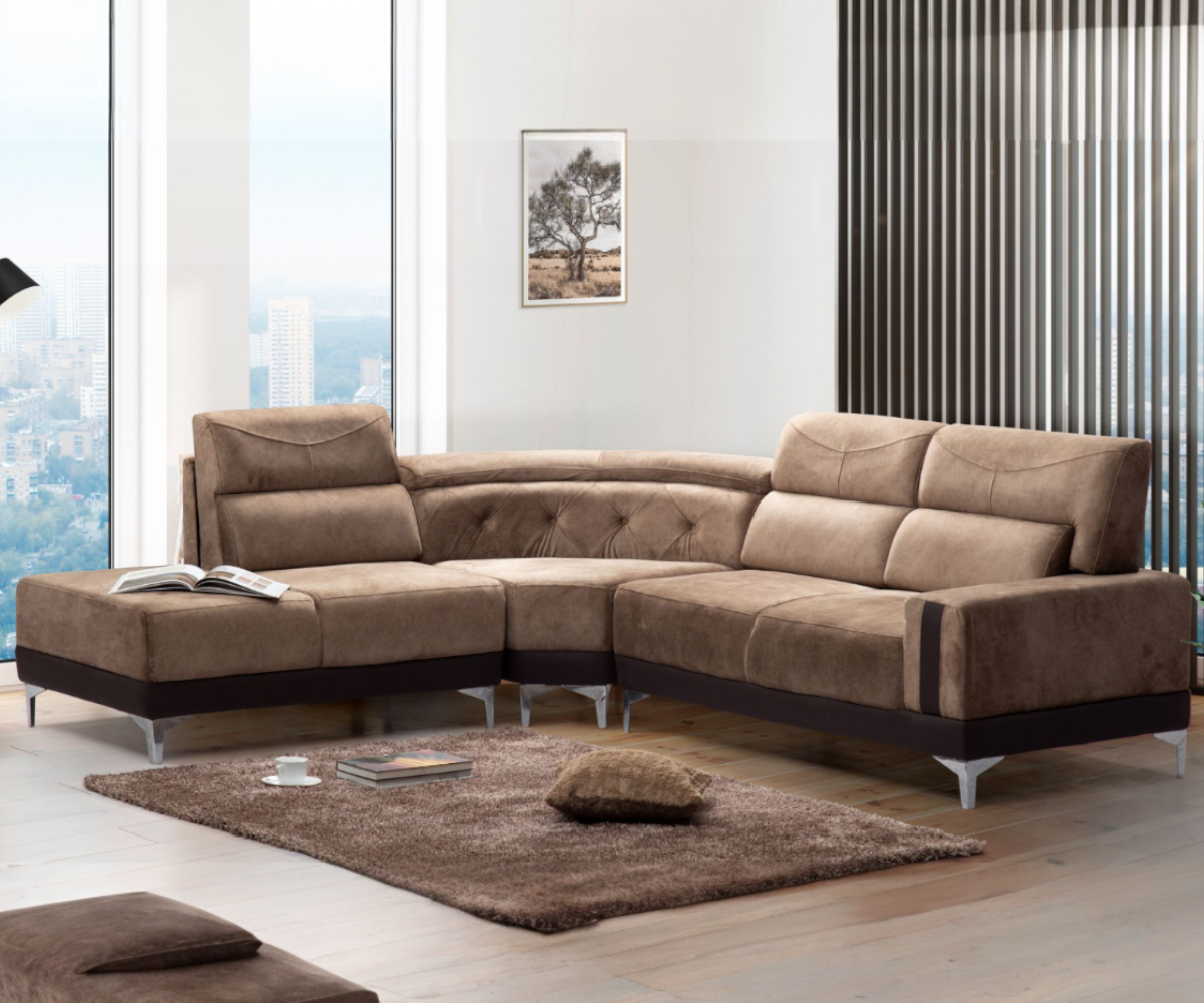 PS0S001 Brown Sectional Sofa