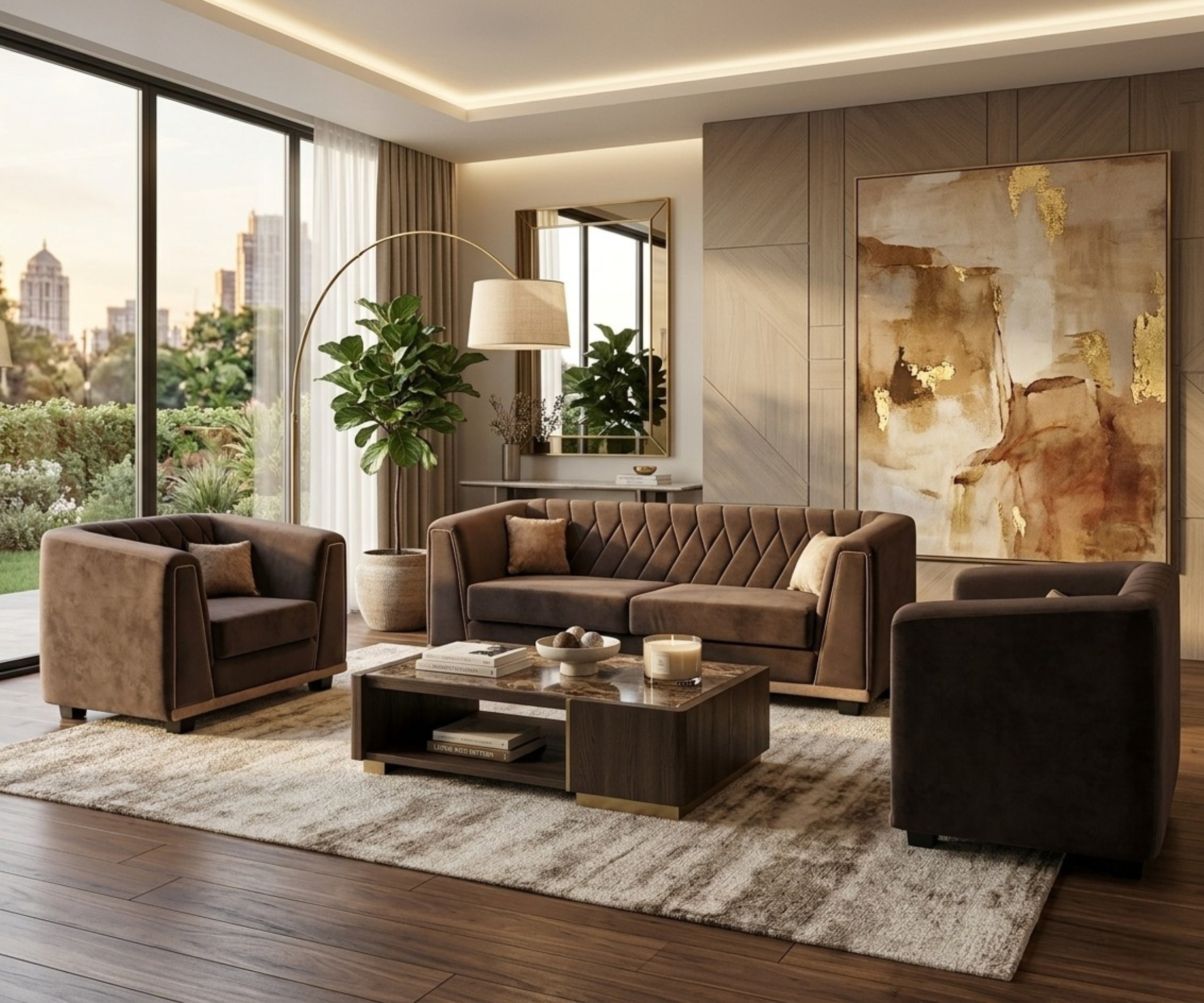 PSAM003A Velvet Tufted Sofa