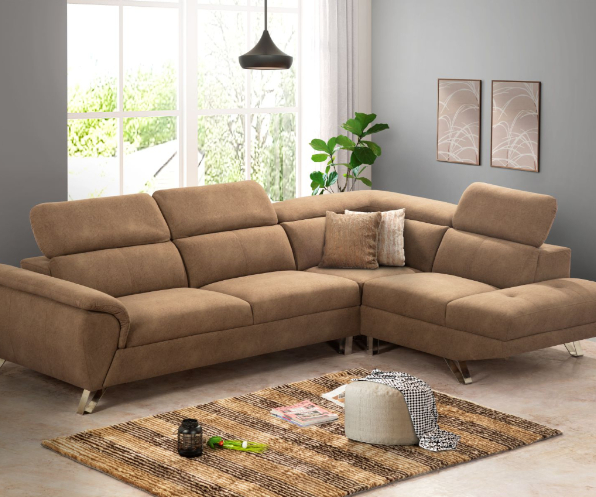 PSBE001 Brown Corner Sofa