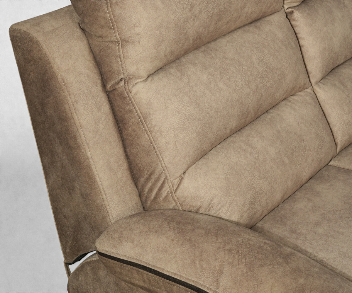 PSEL003A+1RA+1RA Eliza recliner set in a warm wood-panelled living room