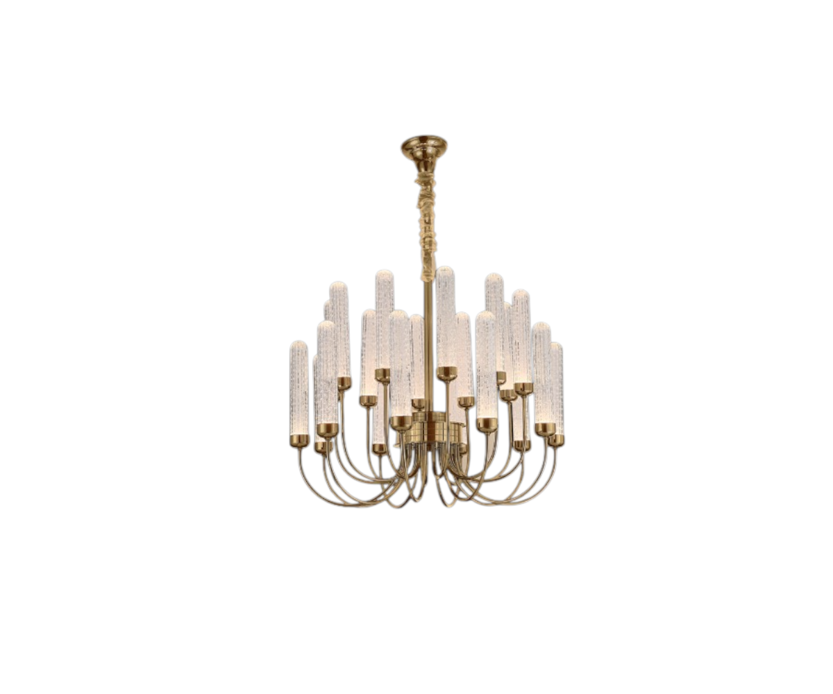 Qatar LED candelabra fixture 5058 above a dining table in a bright room