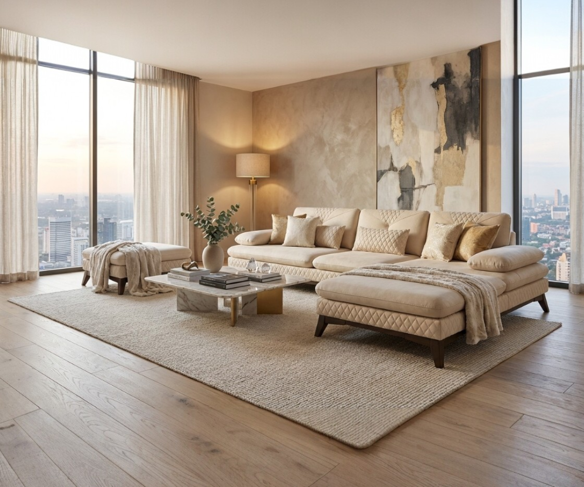 QUATRO Beige Adjustable Sectional