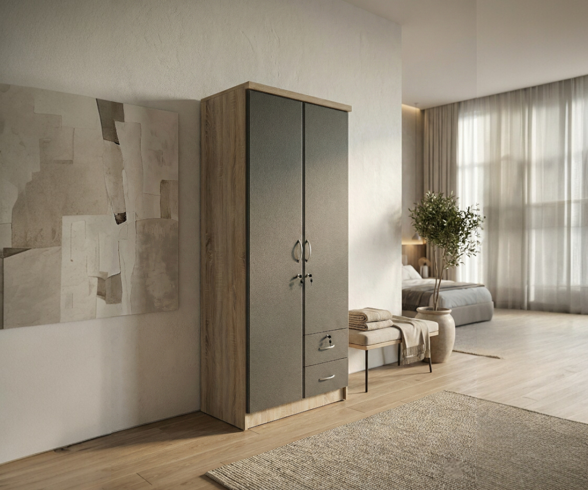 RF268 Brown Bedroom Wardrobe