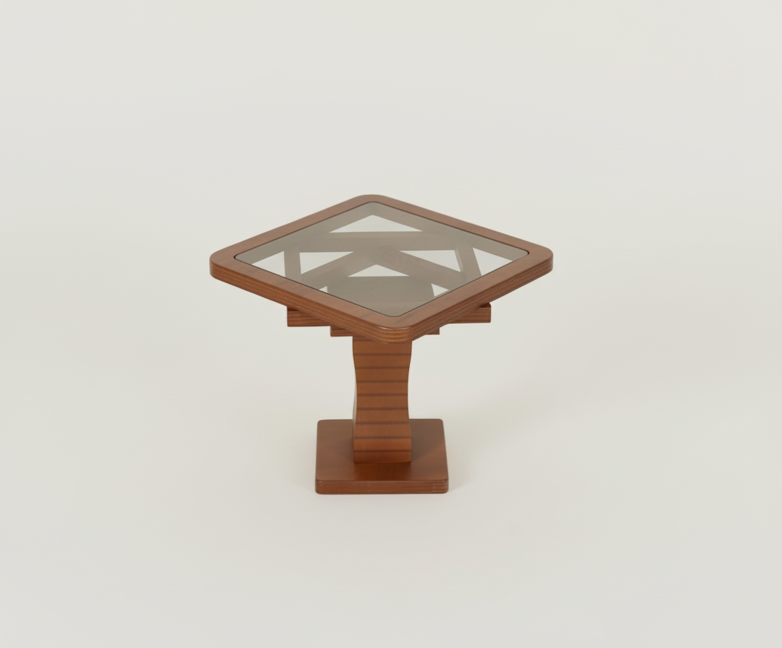 Sardunya Walnut Glass Table